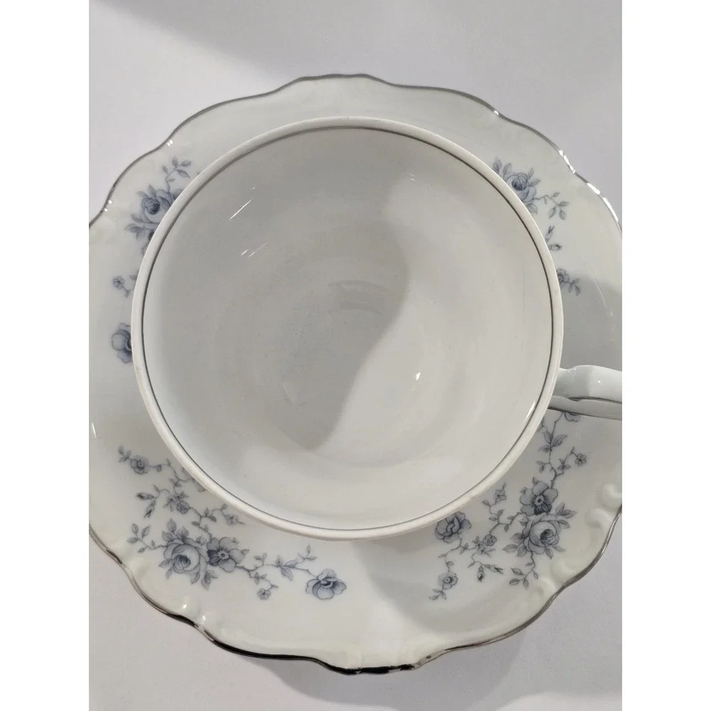 Johann Haviland Blue Garland Tea Cup & Saucer Bavaria Germany Vintage
